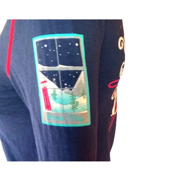 Alp N Rock "Give me a Snow Day" Crew Neck Top Medium Ski Apres Blue - Picture 11 of 14